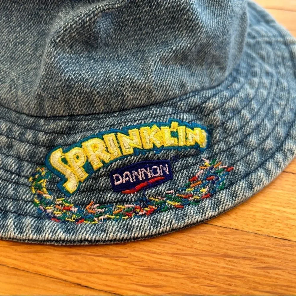 Dannon Yogurt Sprinklins Vintage 90s rare Denim Bucket Hat